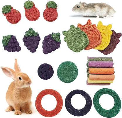 Fhiny 12 PCS Rabbit Timothy Hay Chips Toys, Natural Bunny Molar Treats with Herbal Flowers Rabbit Chew Toys for Teeth Small Animal Snacks for Rats Chinchillas Guinea Pigs Hamsters - Image 10