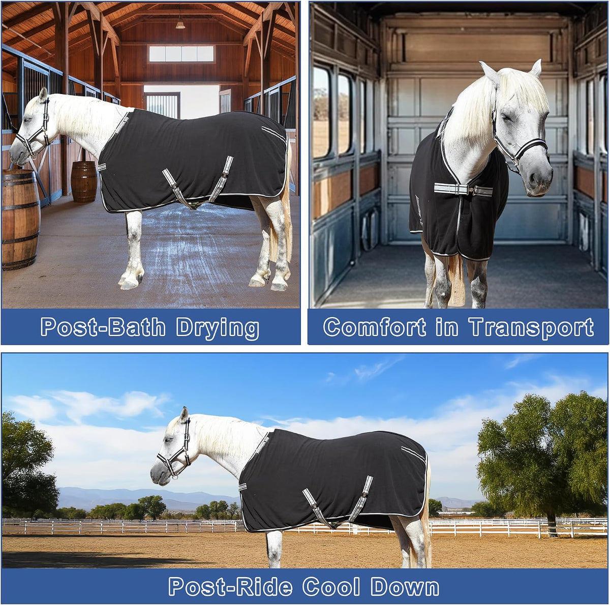 Gallopoff horse blanket used as liner under stable rug