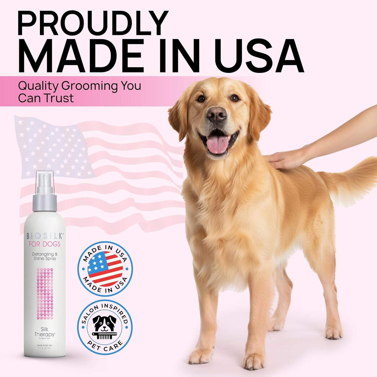 BioSilk for Dogs Silk Therapy Detangling and Shine Protecting Spray, pH Balanced Leave-In Mist with Silk and Vitamins for Dematting, Paraben-Free, All Coats and Breeds, 8 Fl Oz - Image 13