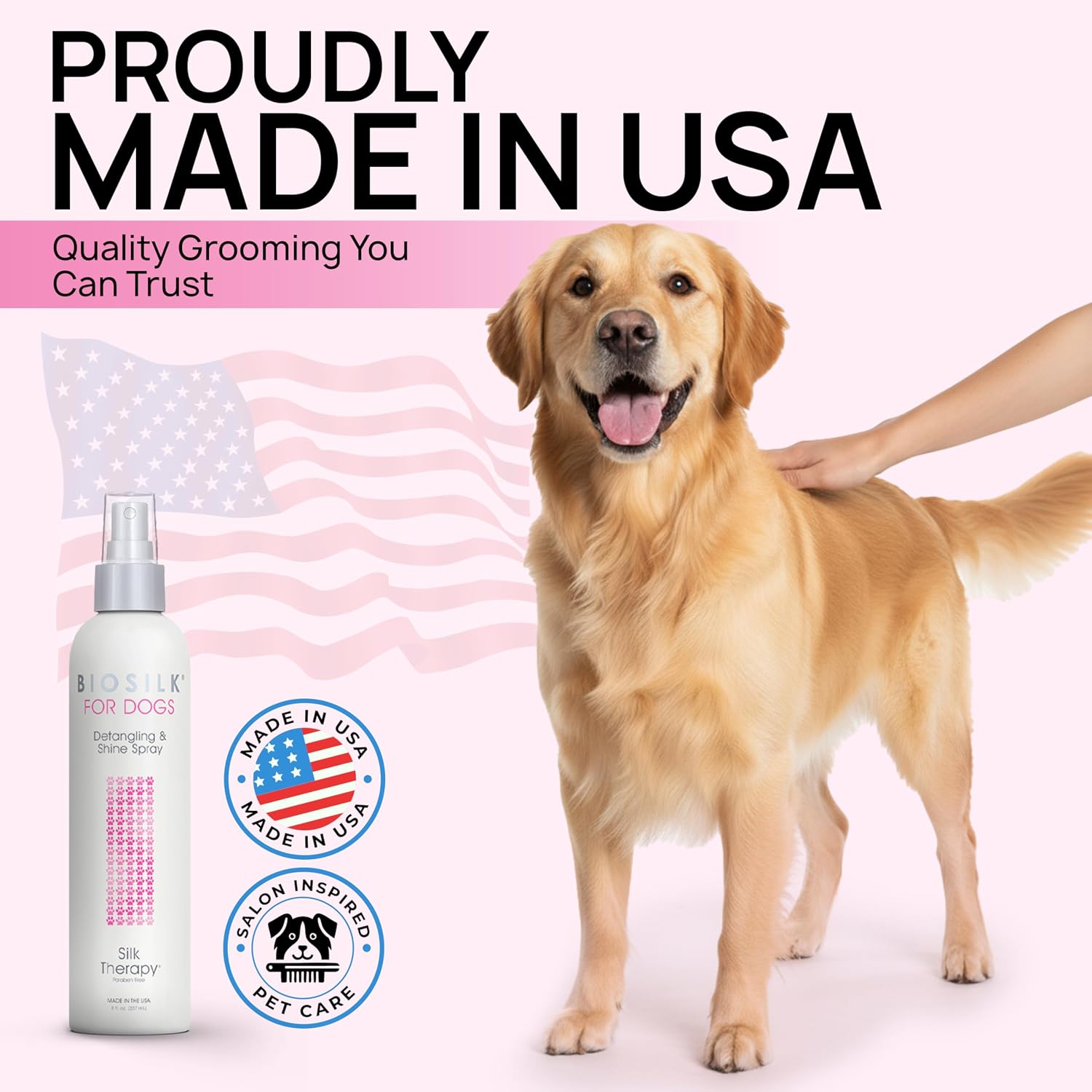 BioSilk for Dogs Silk Therapy Detangling and Shine Protecting Spray, pH Balanced Leave-In Mist with Silk and Vitamins for Dematting, Paraben-Free, All Coats and Breeds, 8 Fl Oz - Image 13