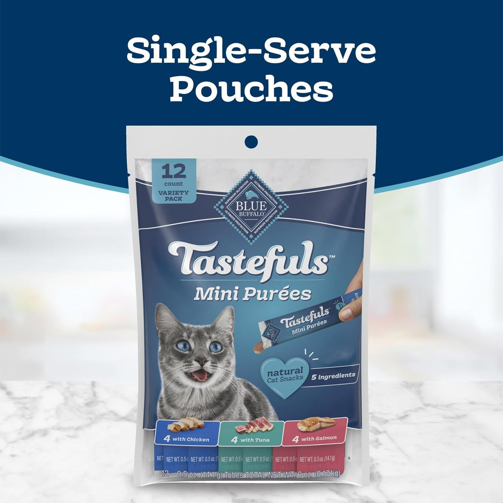 Blue Buffalo cat treats variety pack packaging details