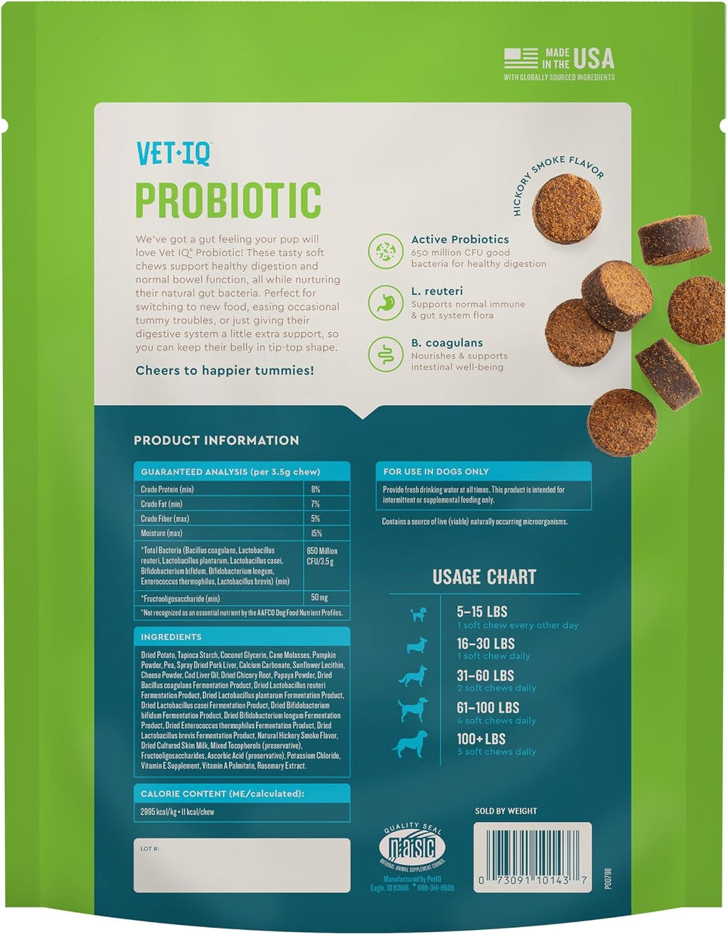 Close up view of VetIQ probiotic soft dog treats texture