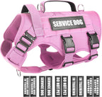 WINSEE Service Dog Vest Harness for Large Dog, Tactical Working MOLLE Vest with 10 Pet Patches, No Pull Heavy Duty Harness for Training Walking - Image 13