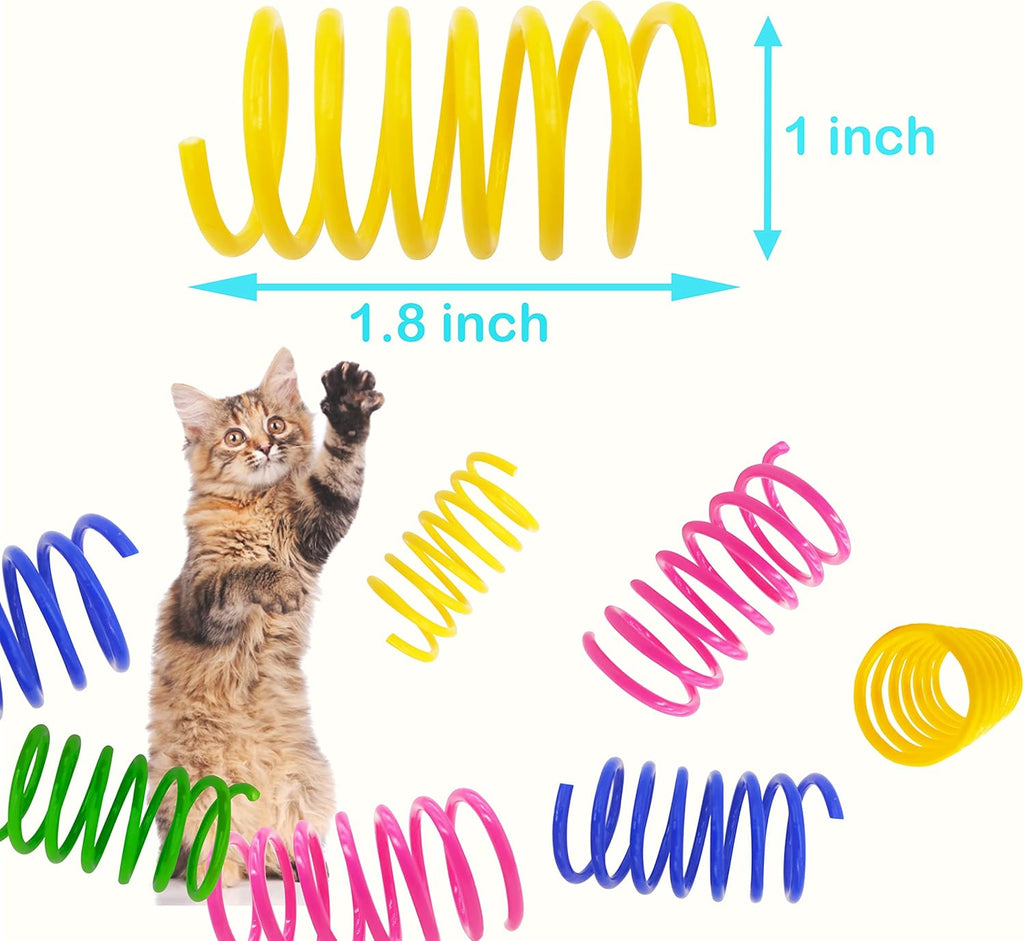 Interactive kitten spring toys twenty pack displayed on a clean white backdrop.