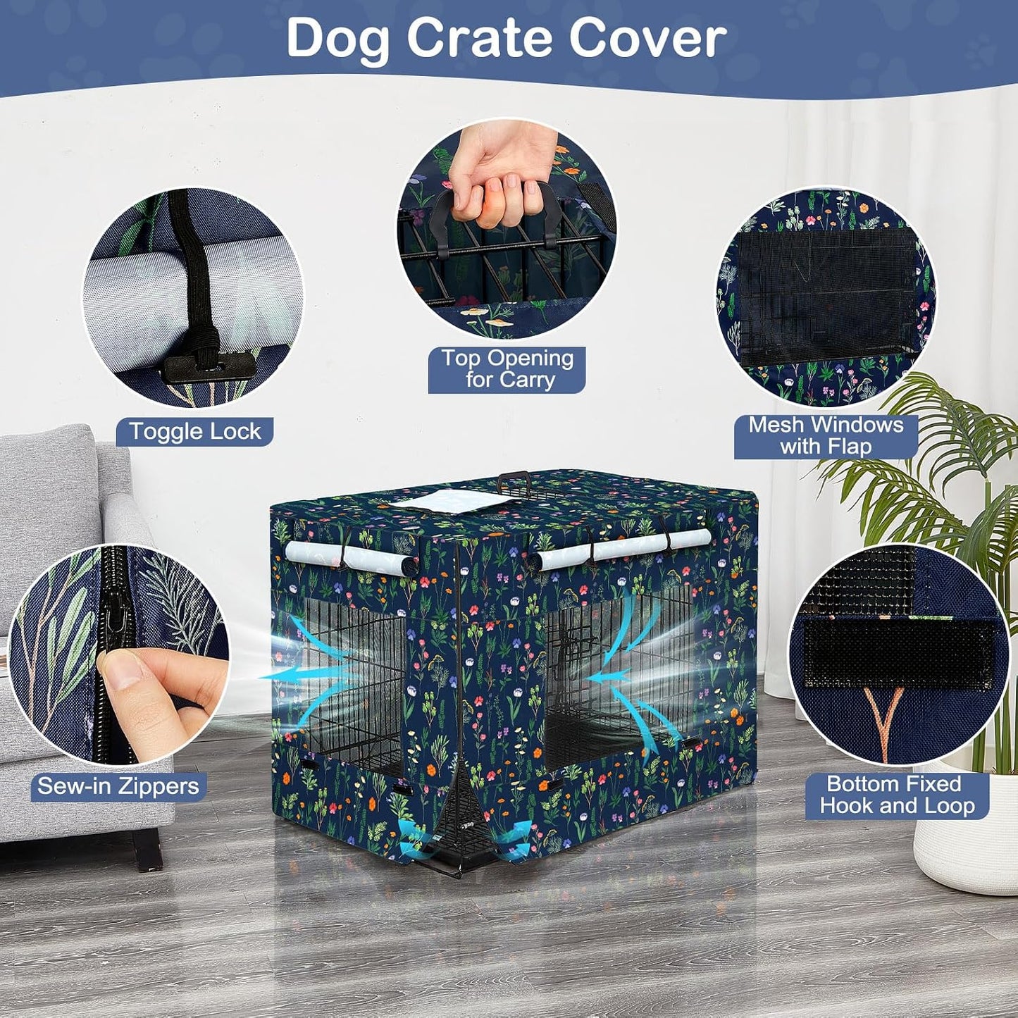 Bienbee breathable pet cage privacy canopy with mesh window open