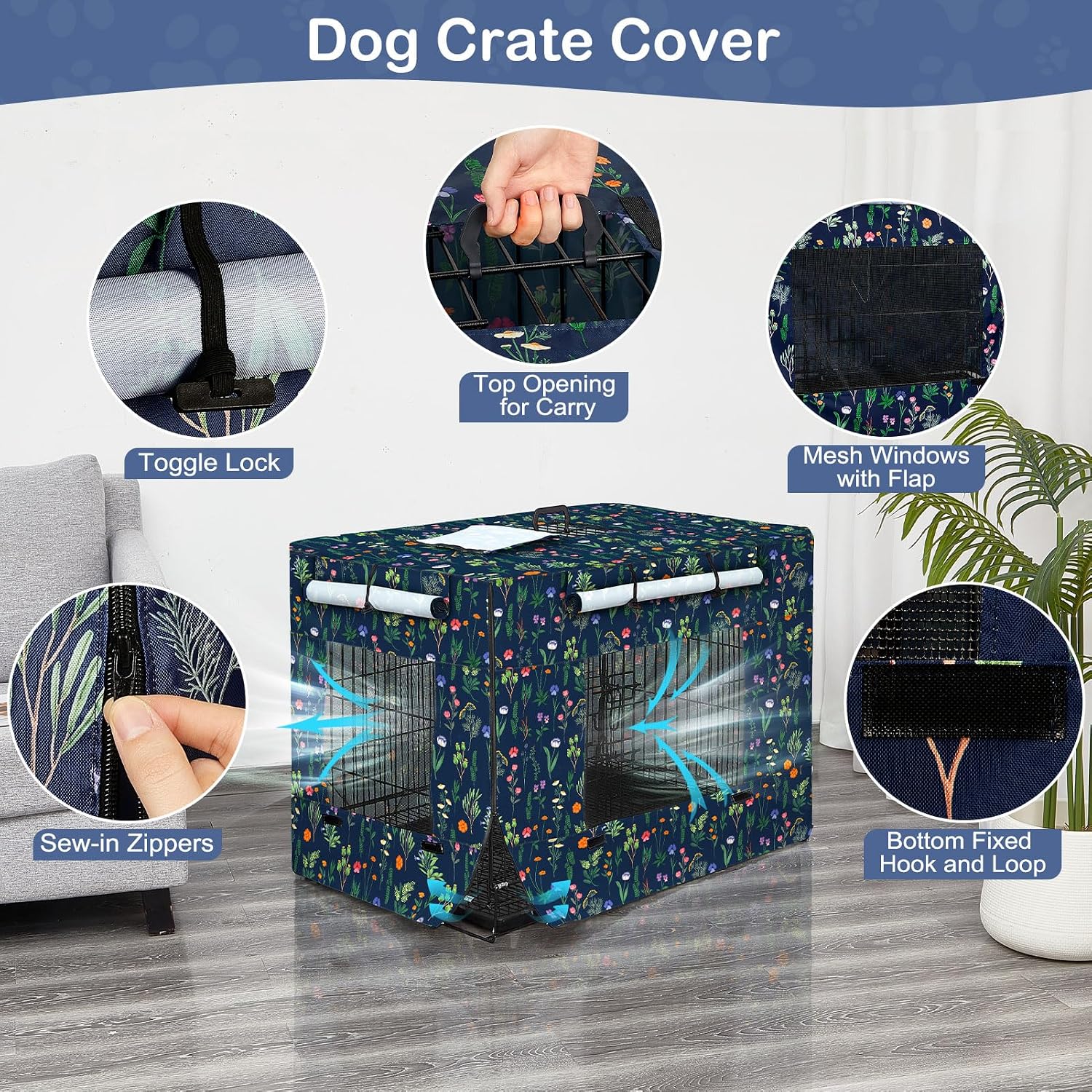 Bienbee breathable pet cage privacy canopy with mesh window open