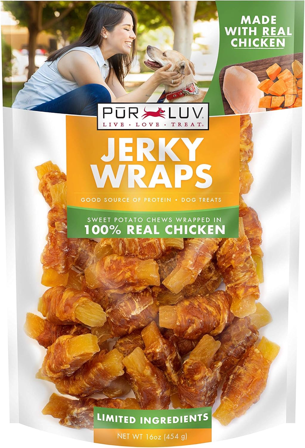 Pur Luv Chicken Jerky Dog Treats, Made with 100% Real Chicken Breast, 16 Ounces, Healthy, Easily Digestible, Long-Lasting, High Protein, Satisfies Dog's Urge to Chew - Image 10