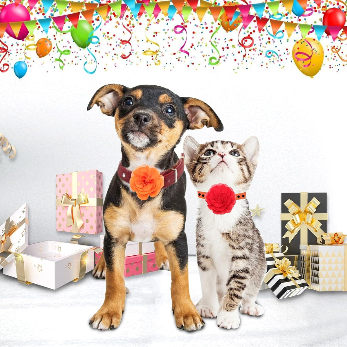 Packaging of twenty pieces premium chiffon pet outfit styling decorations