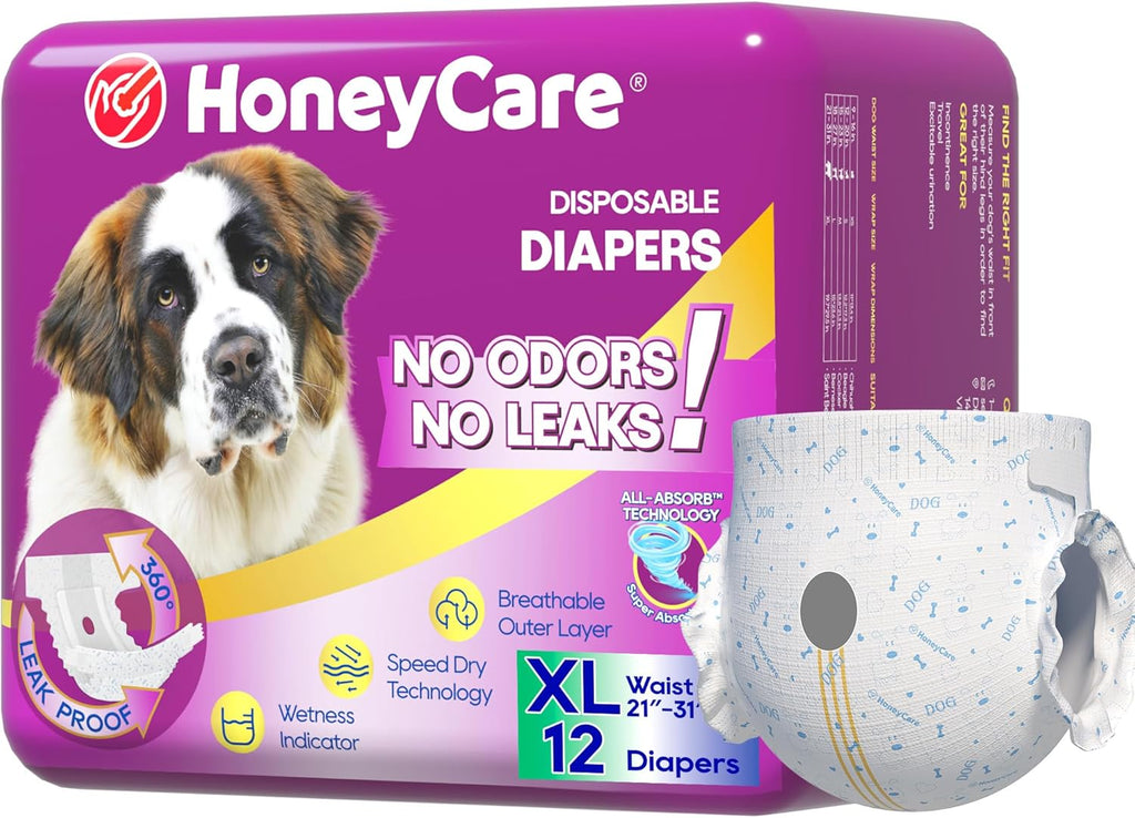HONEY CARE All-Absorb Disposable Female Dog Diapers Small Size, Improved, 40 Count, Super Absorbent, Breathable, Wetness Indicator (Pack of 1, 40 Count Total) - Image 14