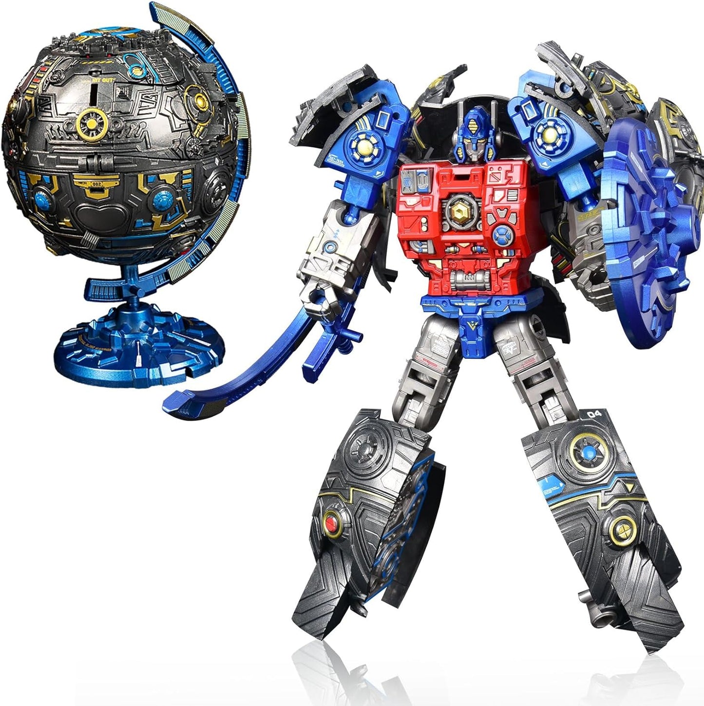 Yionkin globe transforming robot action figure front view