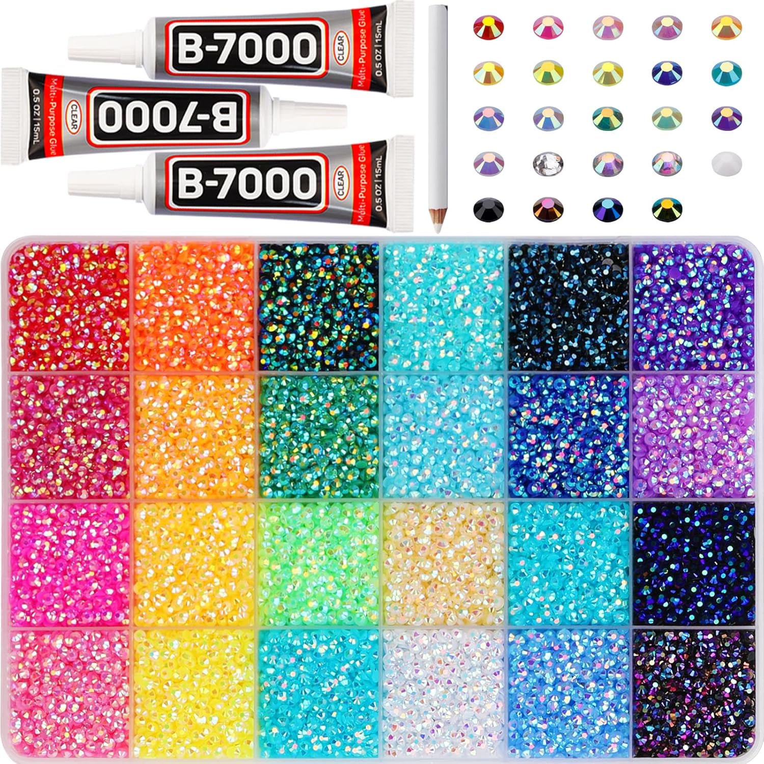 Worthofbest 32000pcs rainbow jelly rhinestone bedazzling kit overview