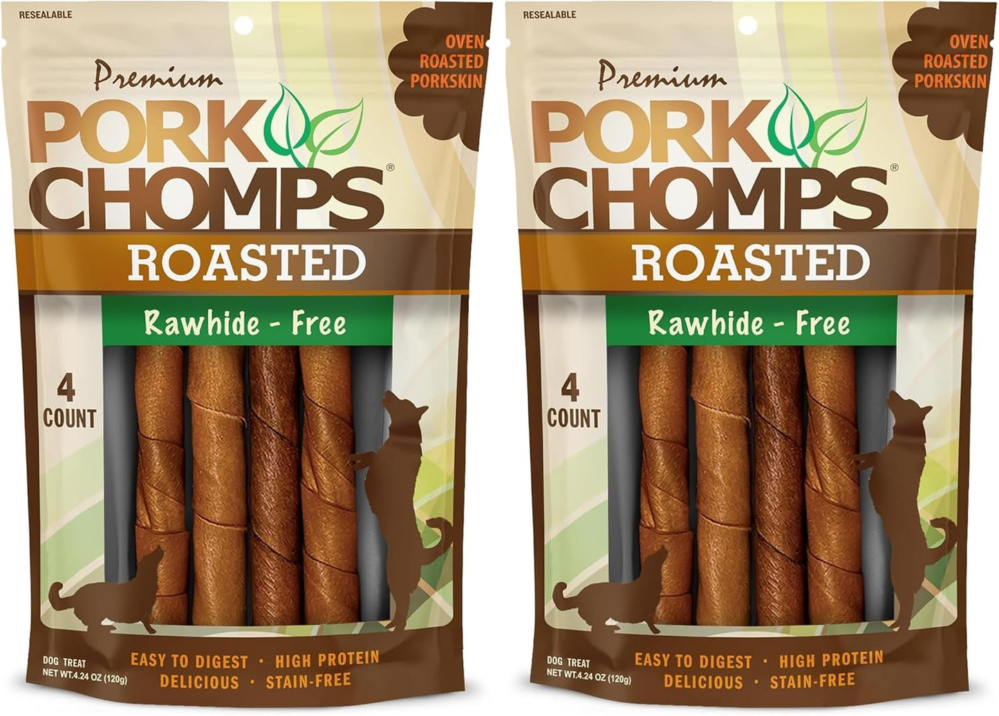 Pork Chomps Roasted Pork Skin Dog Chews, 6 Inch Twists, 15 Count - Long-Lasting Treats for Dogs - High Protein, Rawhide-Free, Low Fat, Healthy & Delicious Chews - Image 11
