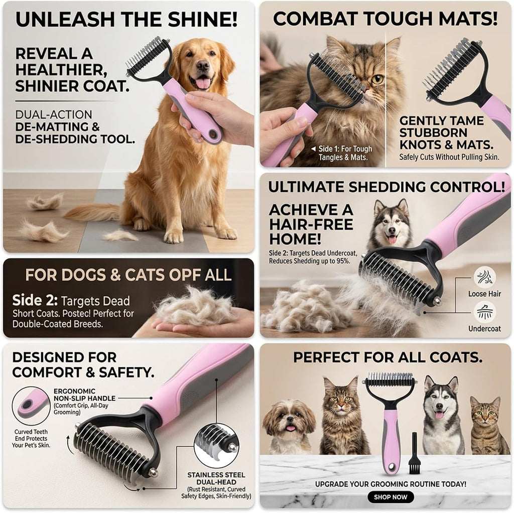 Wilztoi grooming tool demonstrating dematting side