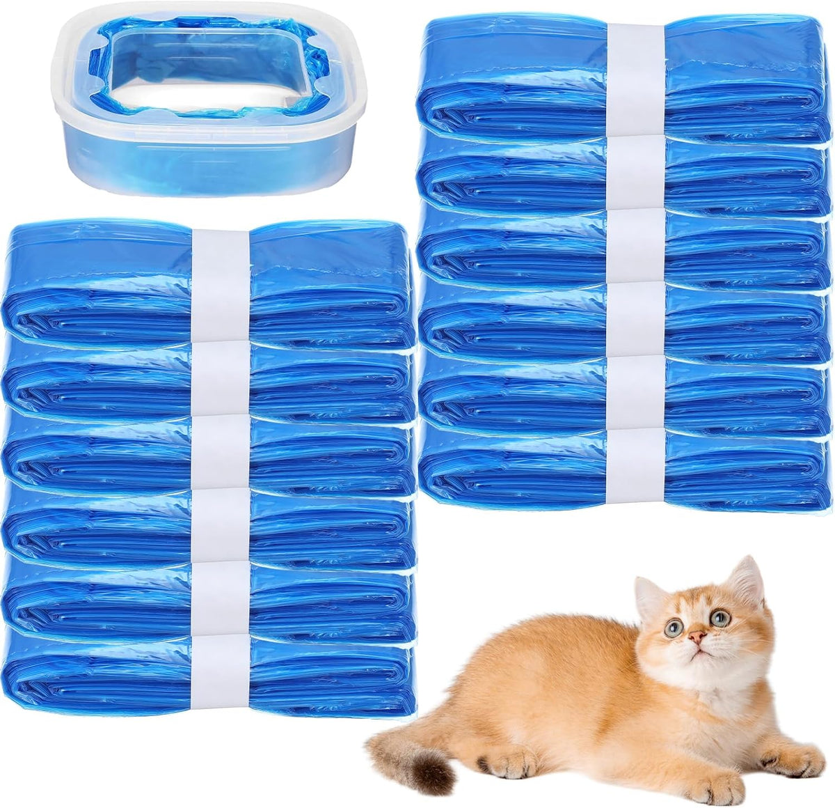 JoyHuaTrade 12 pack cat litter refill bags front view showing multi-layer packaging for odor control.