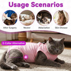 Adjustable neck design of Emutol kitten surgery recovery suit