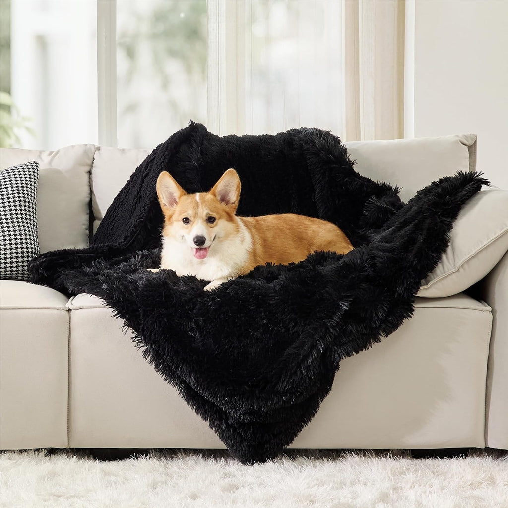 Bedsure Dog Blankets for Large Dogs, Fluffy Waterproof Dog Blanket for Couch Protector and Bed Washable, Fuzzy Faux Fur Pet Throw Blankets for Calming, Dog Accessories, XL, 50x60 inch, Tie-dye Grey - Image 13