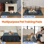 Dog standing on Sunsleek extra large reusable pee pad