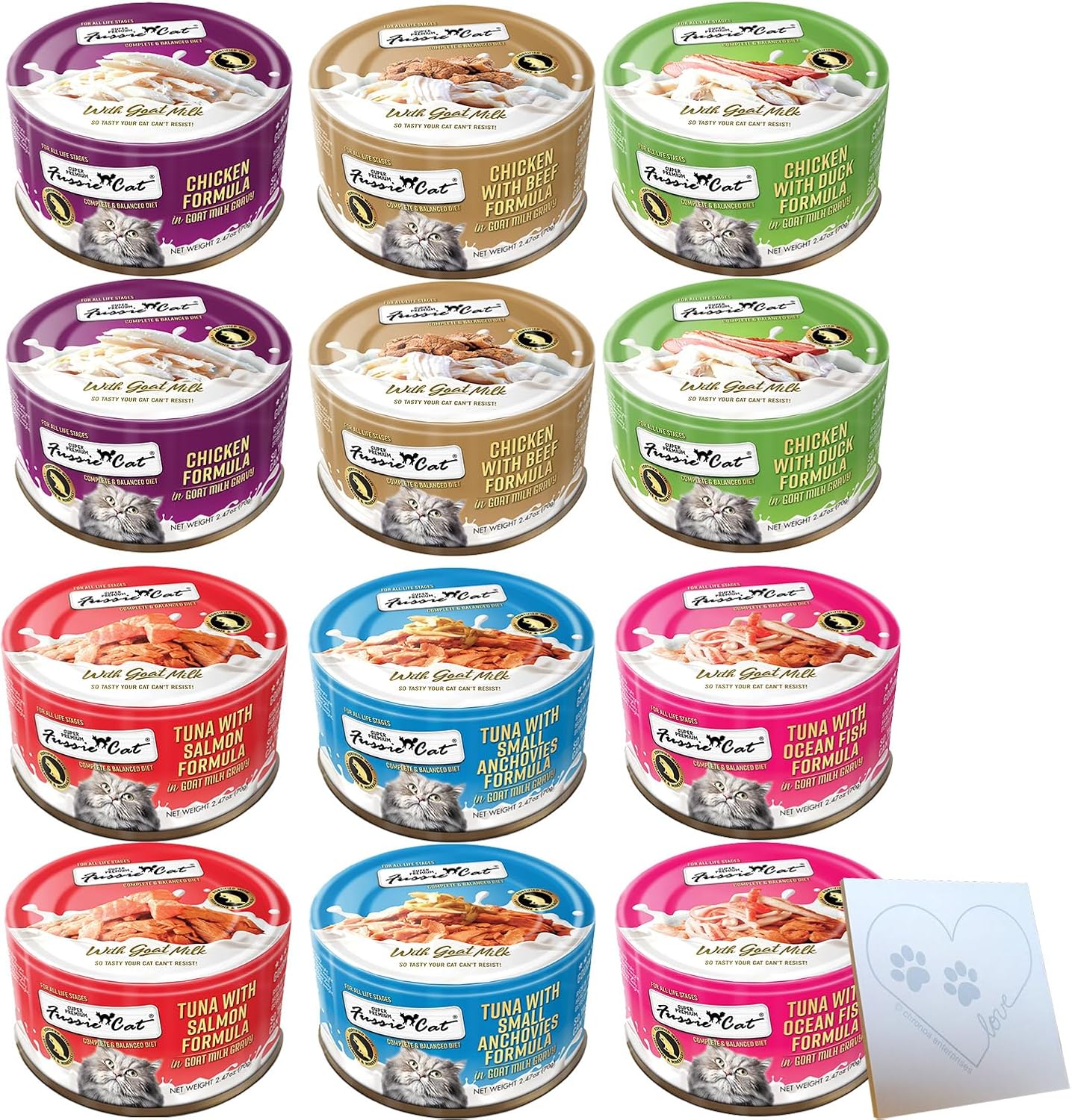 Fussie Cat Premium Wet Cat Food Variety Pack front view