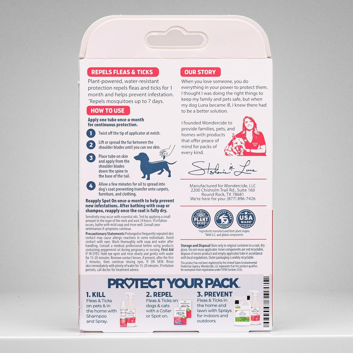 Wondercide plant powered flea tick and mosquito repellent topical tubes