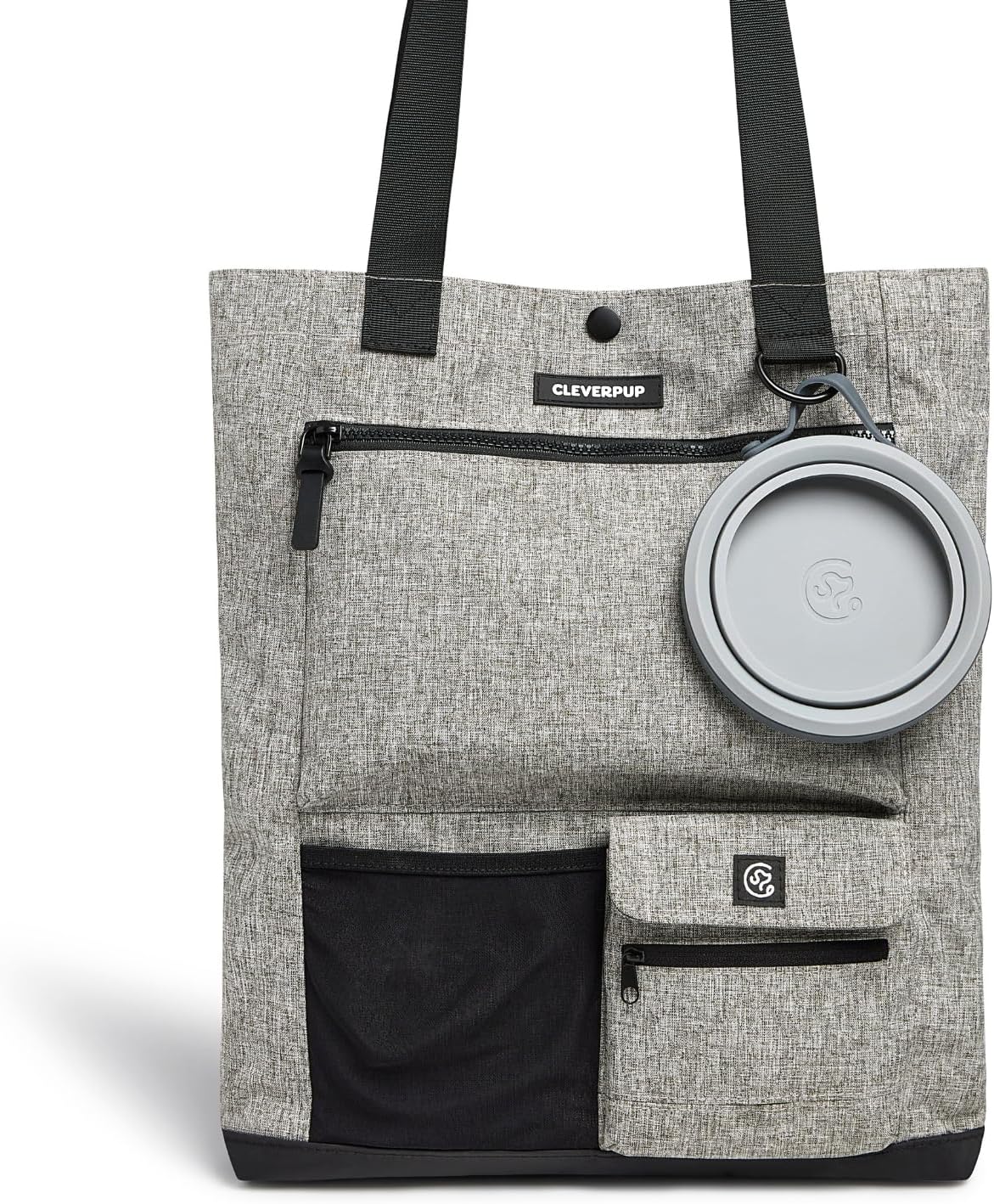 Cleverpup Park Pack 2-Piece Set Dog Gear Tote - Dog Travel Bag with 8 Pockets, Treat Pouch, Poop Bag Dispenser, Quick-Dry Ball Pocket, Collapsible Bowl, Perfect for Walks & Park Trips, Checkerboard - Image 9