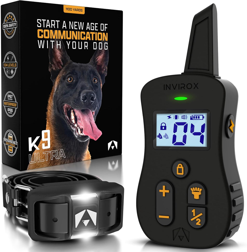 Invirox Ultra K9 Dog Training Collar with remote front view