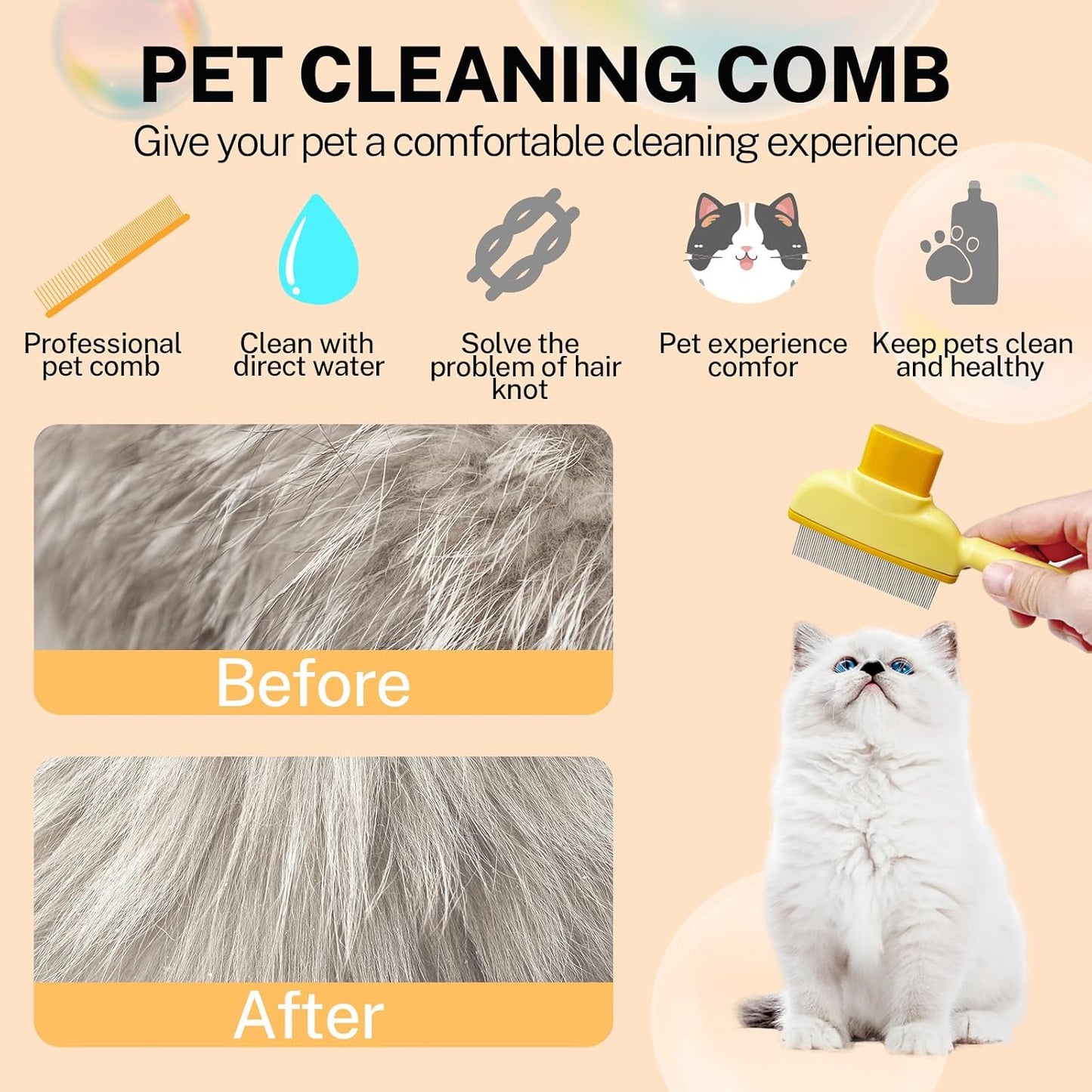 Generic pet grooming comb set with ergonomic handles