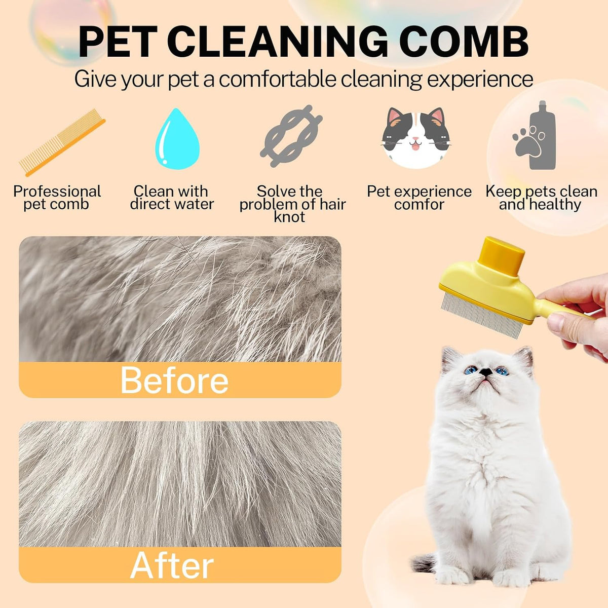 Generic pet grooming comb set with ergonomic handles