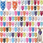 Abbylike 100 Pcs Paw Print Dog Bandanas Bulk Cute Footprint Bandanas for Dogs Triangle Kerchief Bib Scarf for Pets National Dog Day Party Costume Photo Props Accessories Pet Shops (25.6 x 17.7 x 17.7) - Image 14
