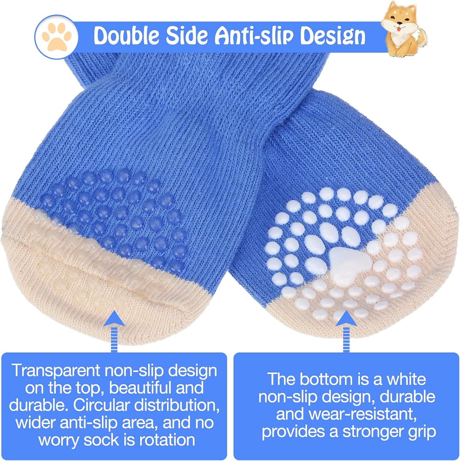 Scenereal dog socks for hardwood floor traction