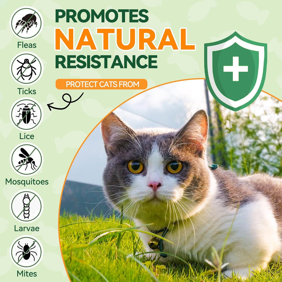 Carmelie chemical free feline pest protection chews ingredient label view