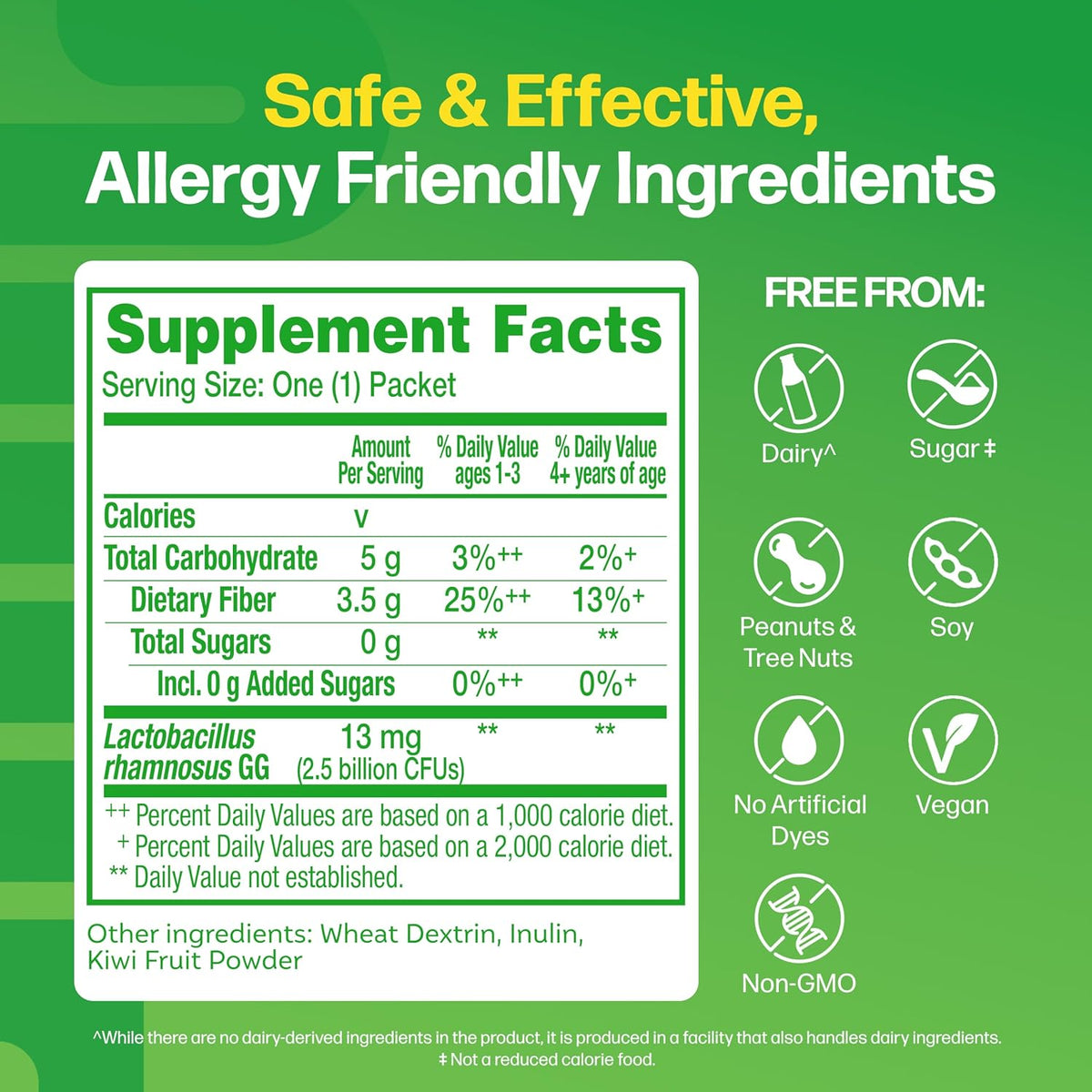 Culturelle kids probiotic dietary supplement box back