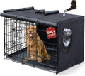 DONORO dog crate cover 36 inch front view on wire cage