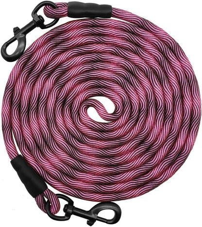 BTINESFUL Dog Tie Out, Check Cord Long Tether Rope Leash, 8ft 12ft 20ft 30ft 50ft 75ft Yard Training Dog Lead - Large Medium Small Dogs Outdoor Playing, Camping, or Backyard (12ft, Orange Black) - Image 10