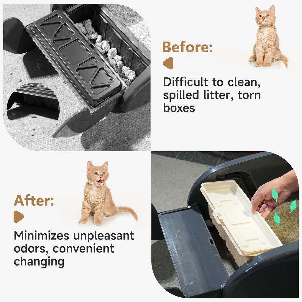 Luvcosy tray fitting into automatic litter box machine