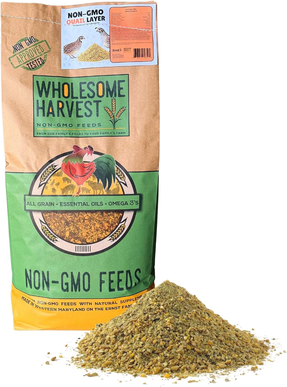 Non-GMO Quail Layer Feed 26% - Premium 10 lb Food for Laying Birds, Button Food - Image 11