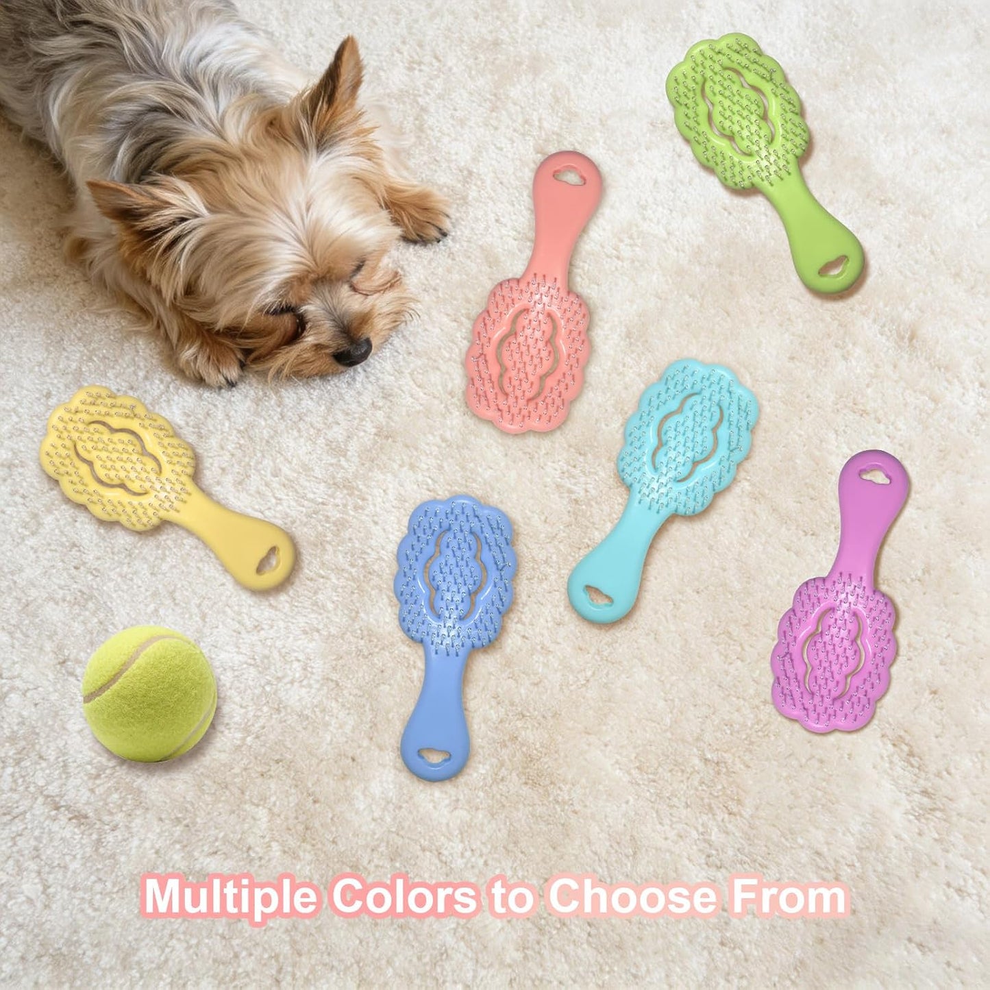 Maeelou multi functional pet massage comb and bath brush in light pink