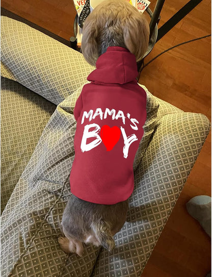 Cayxatiu pet clothing back view showing white graphic print on small sized pullover apparel.