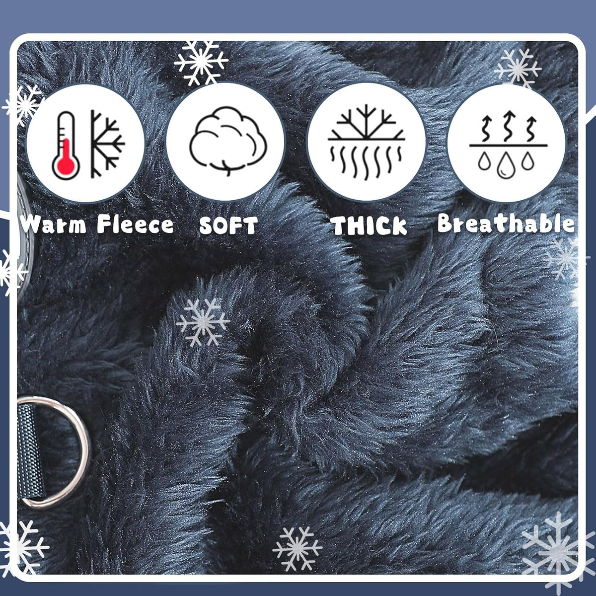 Close up of the high quality soft plush fleece material on Dinkinty dog clothes.