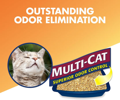 Side profile of Arm & Hammer Naturals cat litter packaging