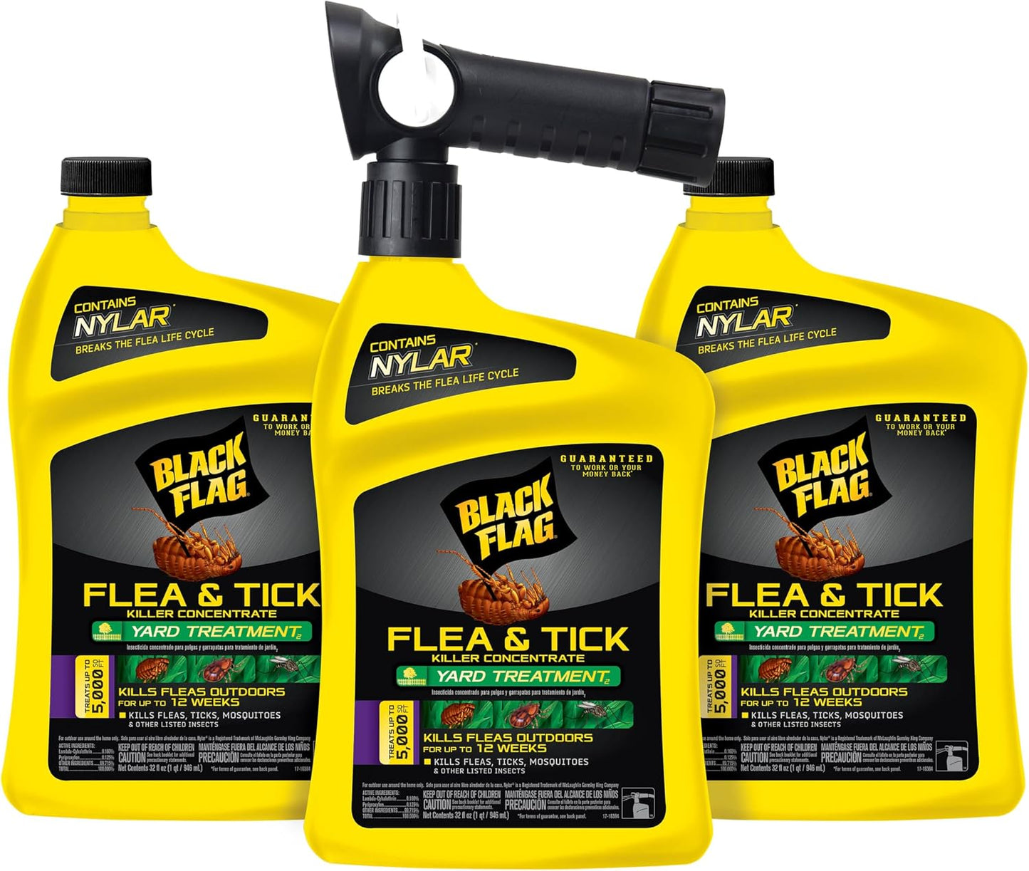 Black Flag aerosol spray can against a white background