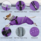 Side view of BRKURLEG small dog winter coat