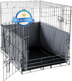 Hombys Dog Crate Bumper front view inside a small gray wire pet kennel