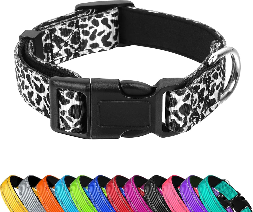 Reflective Dog Collar, Adjustable Soft Neoprene Padded Nylon Pet Collars with Buckle for Medium Dogs, Teal,M - Image 12