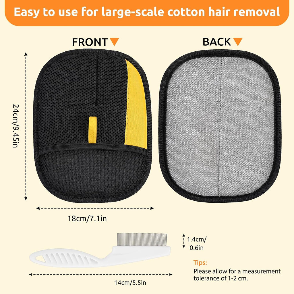 SAWMONG pet grooming mitt removing shedding fur from a dog