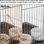 Ergonomic long handle pet cage cleaning tools with built-in storage hanging loops.