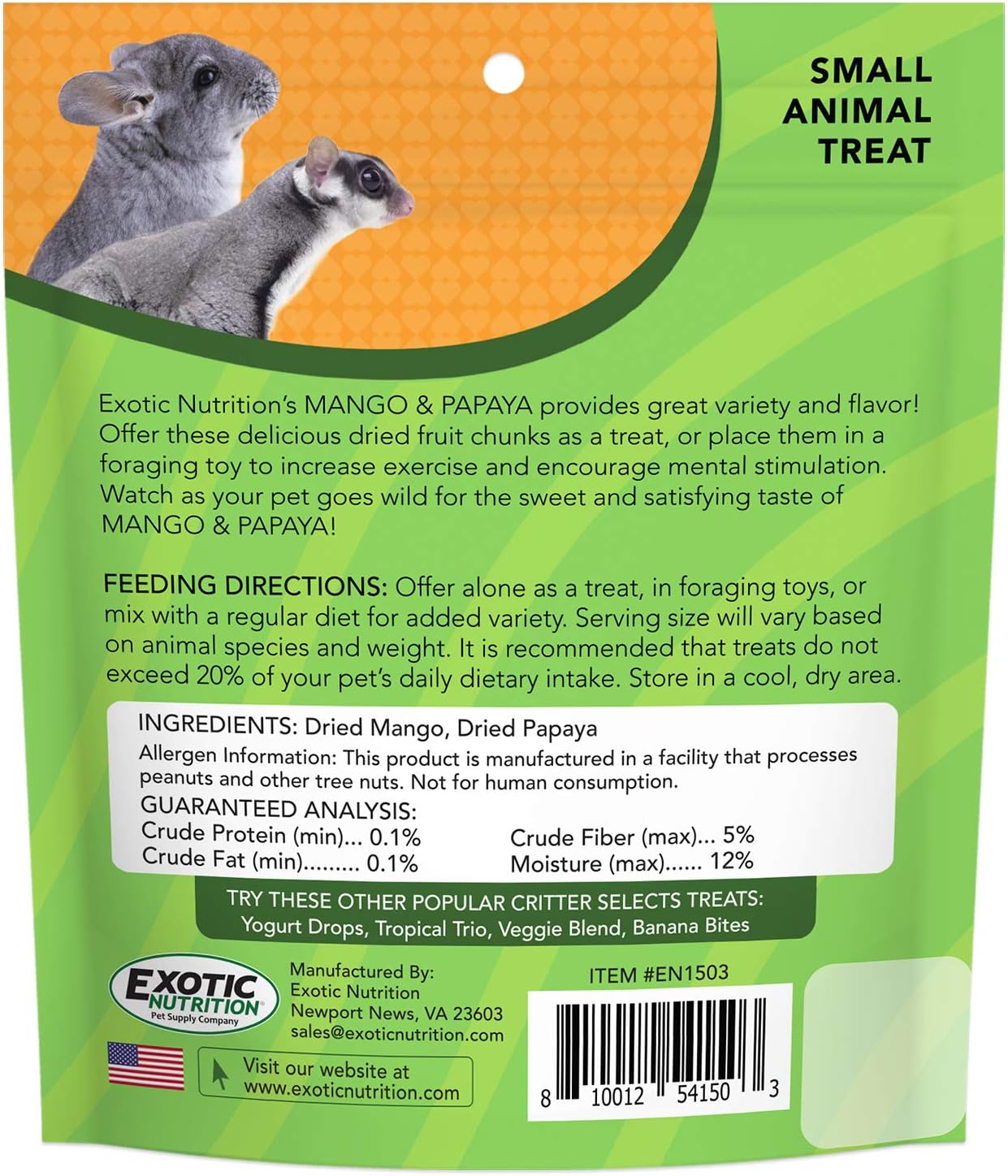 Healthy dried tropical fruit cubes for sugar gliders parrots and hamsters enrichment