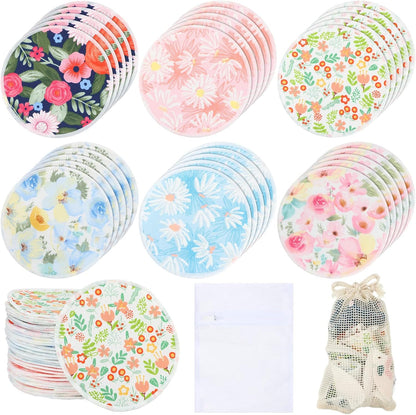 Sosation 30 piece reusable bamboo breast pads set front view