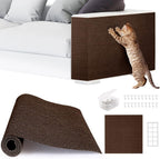 4pack Cat Scratch Couch Furniture and Wall Protector | Adhesive Cat Scratch Pad for Covering Cat Tower, DIY Climbing Cat Scratcher Couch Protector from Cat Claws Scratching (Light Gray) - Image 12