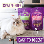 Rehydrated freeze-dried raw cat food texture in a feeding dish