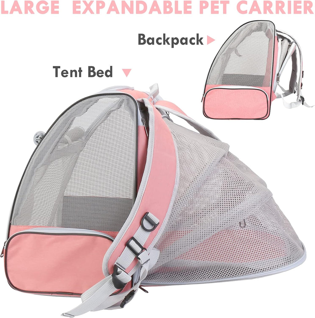 SSAWcasa expandable pet backpack side view with mesh windows